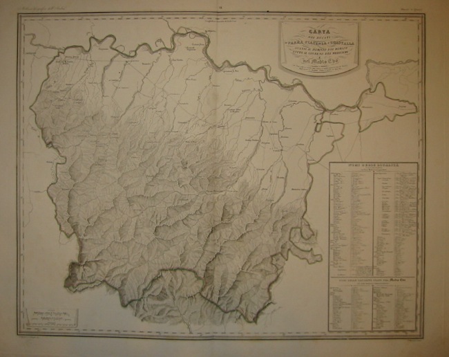 Zuccagni-Orlandini Attilio (1784-1872) Carta dei Ducati di Parma, Piacenza e Guastalla avanti il dominio dei romani, sotto il governo dei medesimi e nel Medioevo 1844 Firenze 